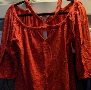 Lucky brand off-shoulder ditsy floral peasant top